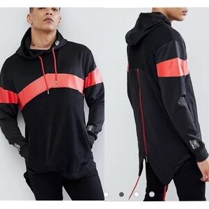 SOUL STAR Black Label Red Stripe Hoodie